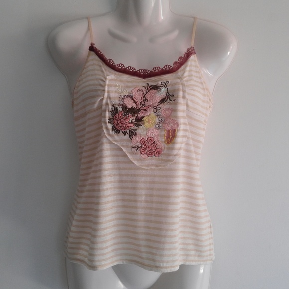 Free People Tops - Free People Embroidered Beaded Velvet Stripe Stop